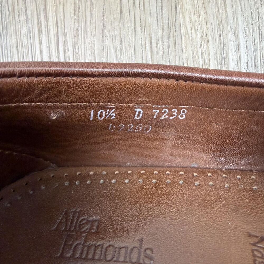 Allen Edmonds Nashua Shoes Mens Size 10.5 D Brown Black Leather Tassel Loafers - Picture 10 of 10